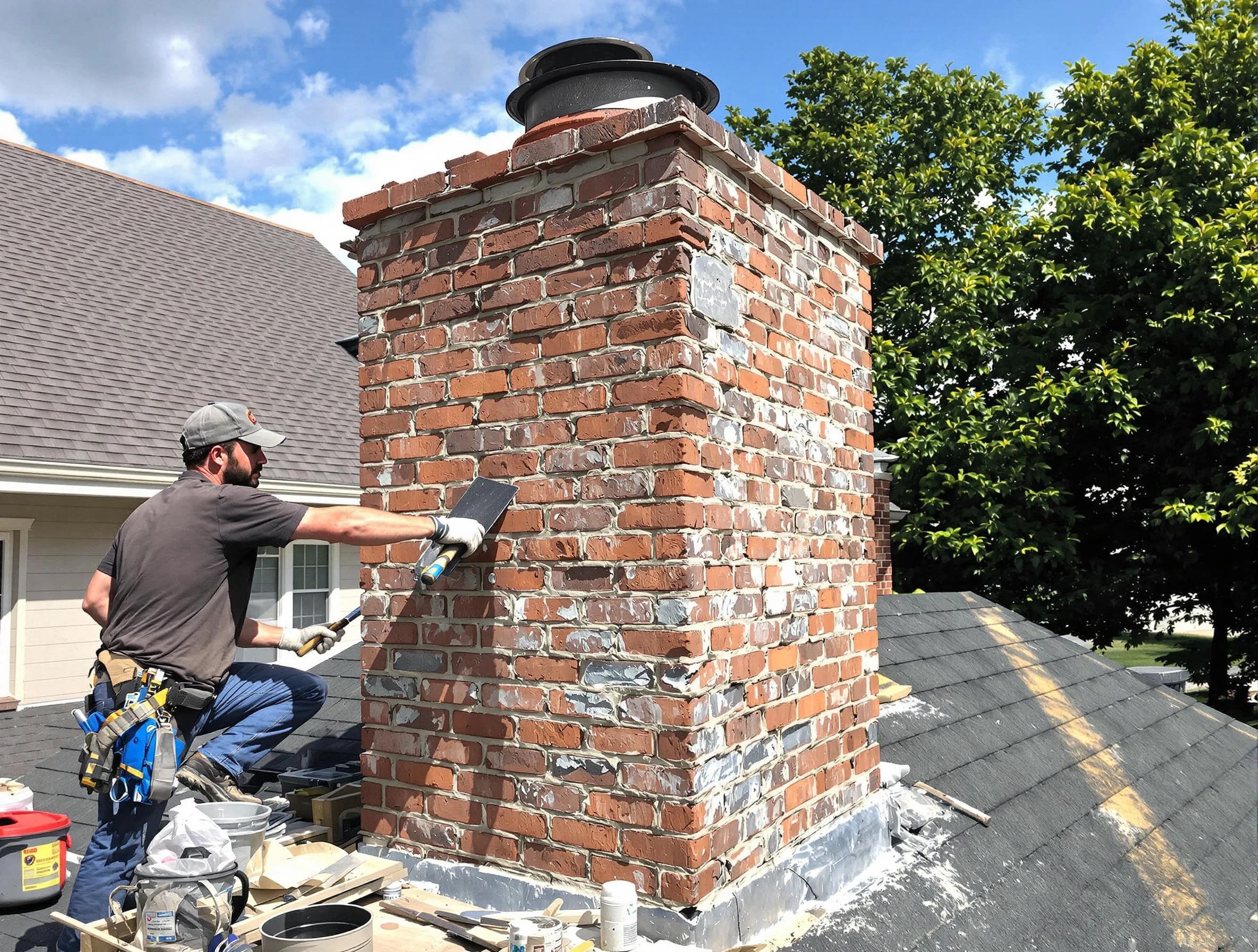 Completed chimney rebuild by Lower Burrell Chimney Sweep in Lower Burrell, PA