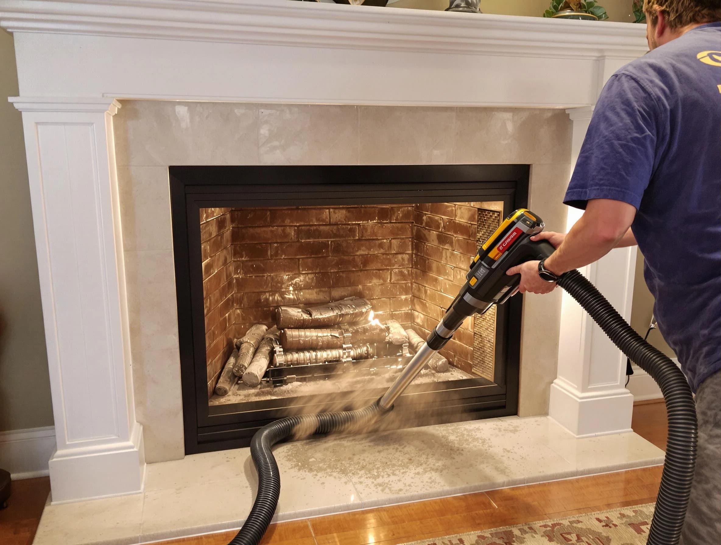 Fireplace cleaning performed by Lower Burrell Chimney Sweep in Lower Burrell, PA