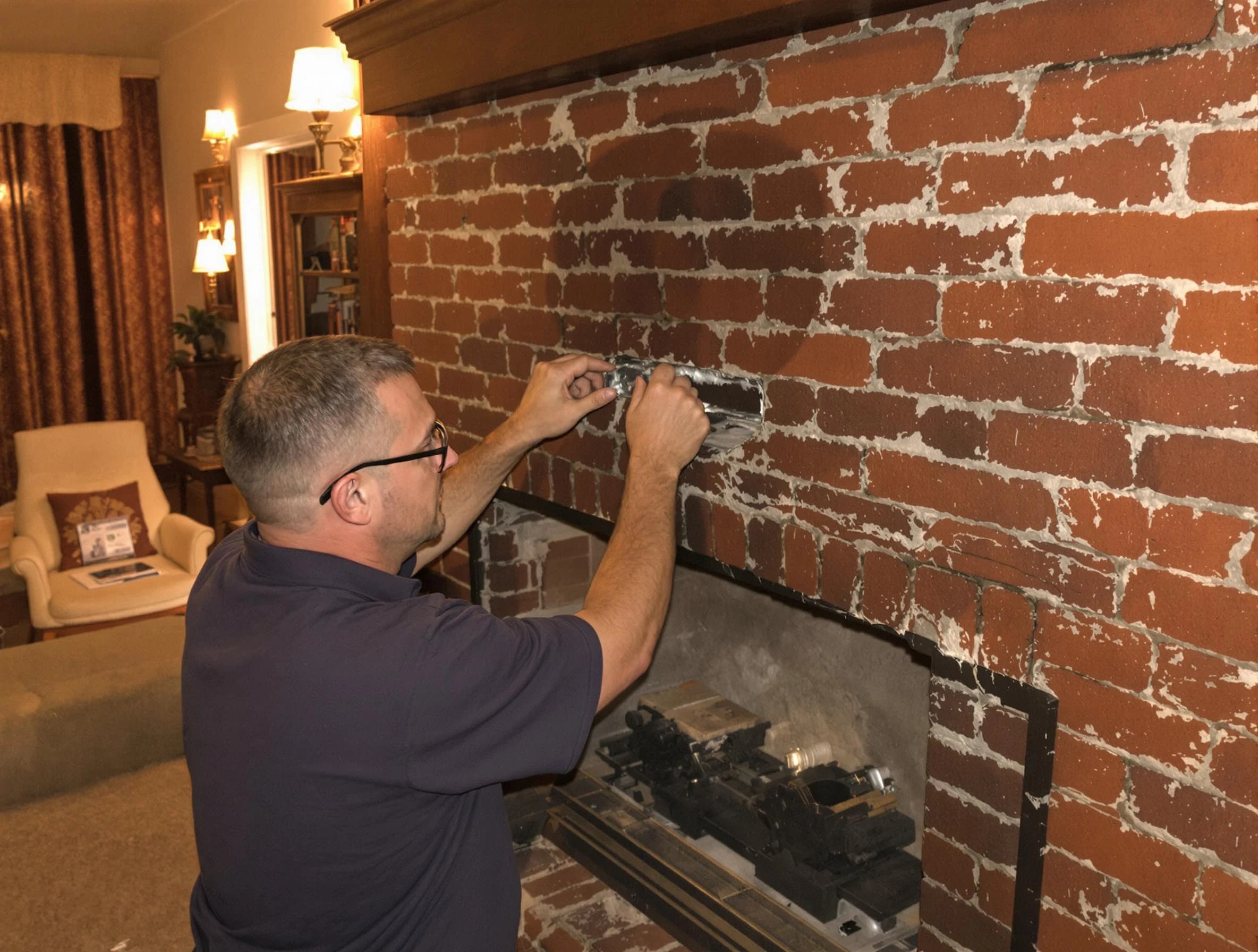 Lower Burrell Chimney Sweep expert fixing a fireplace in Lower Burrell, PA