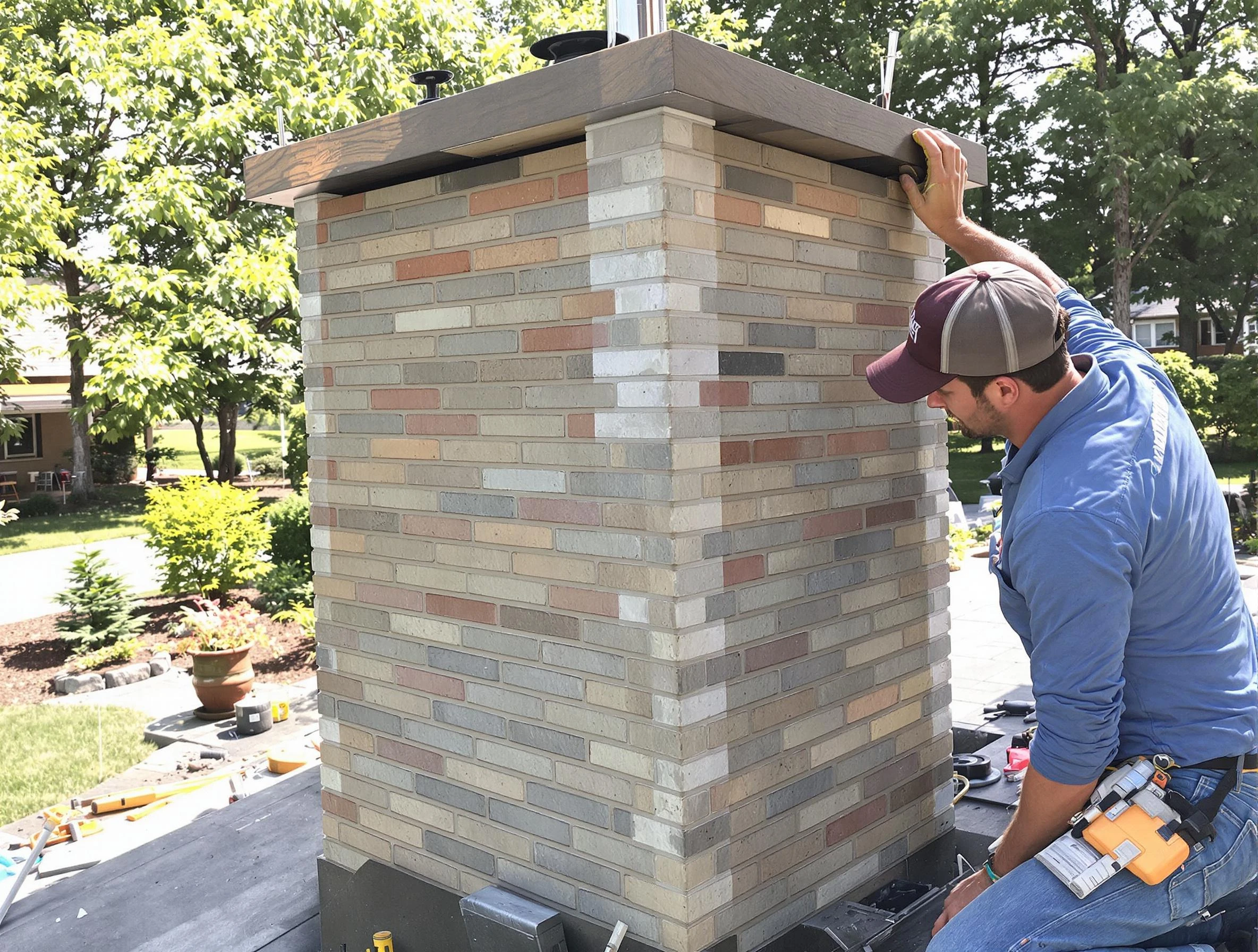 Lower Burrell Chimney Sweep completing a modern chimney remodel in Lower Burrell, PA