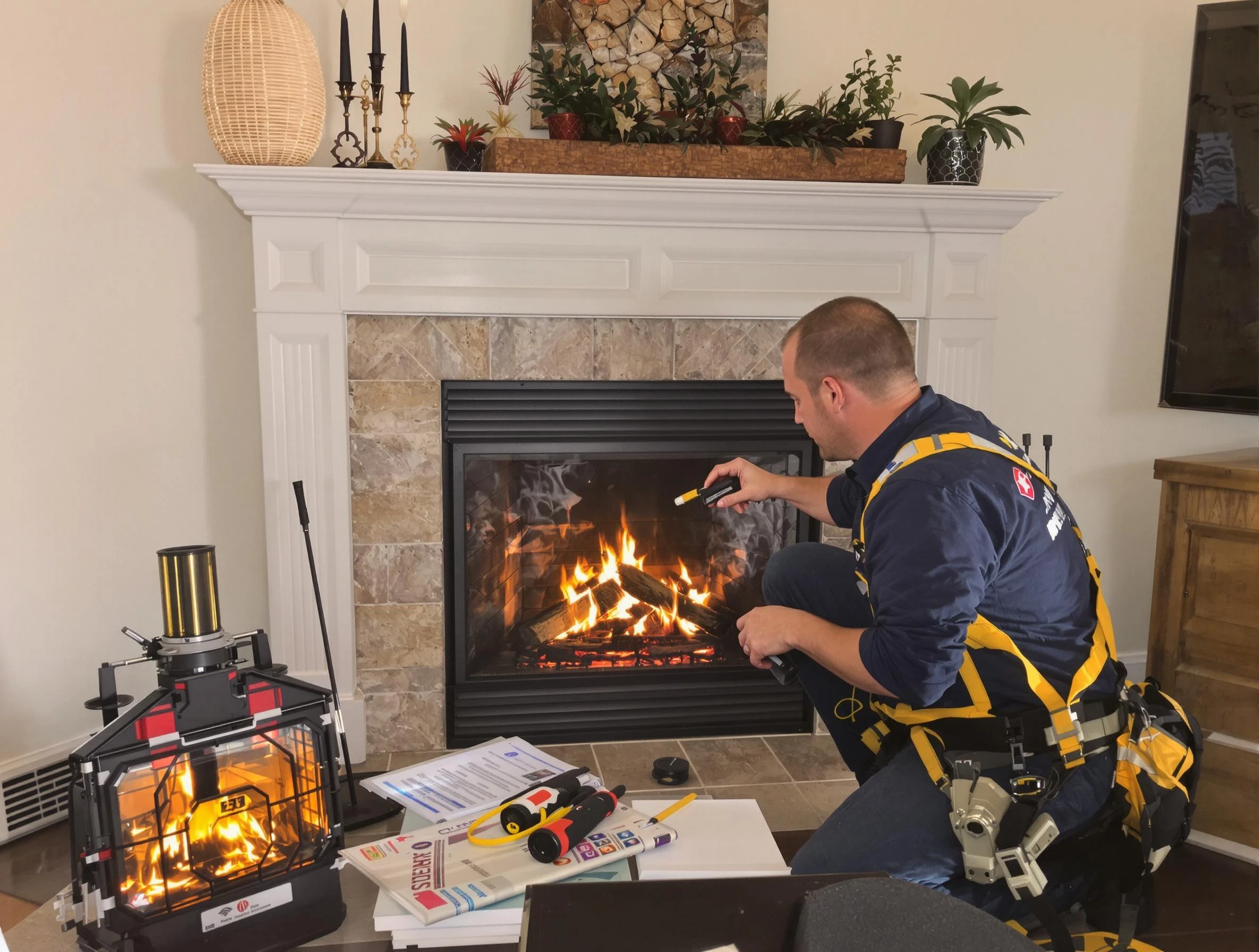 Safety-focused fireplace inspection by Lower Burrell Chimney Sweep in Lower Burrell, PA